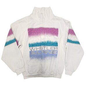 Vintage Whistler Alpine Sweatshirt Pullover Large Island Surf 80s Ski Retro